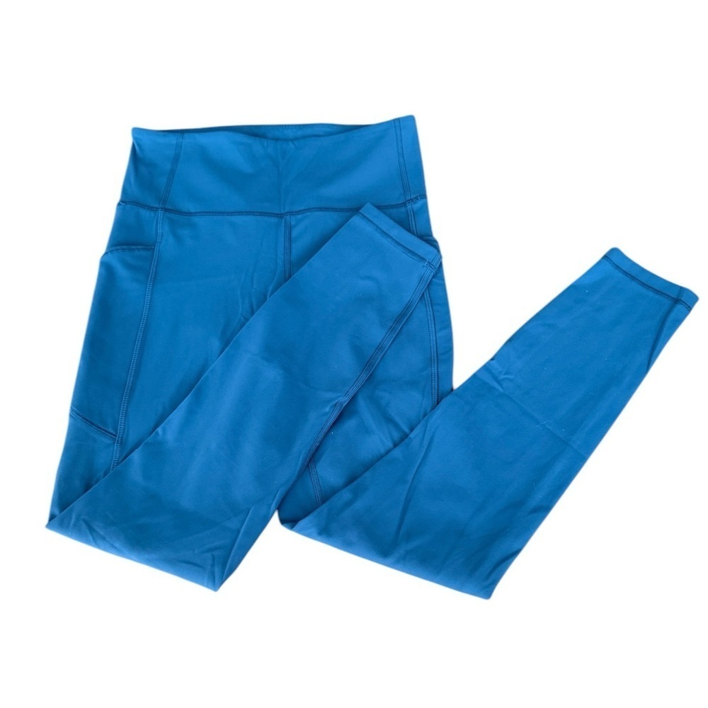 CRZ Yoga Slate Blue Colored Leggings Super Soft w/Side Pockets NO SIZE TAG